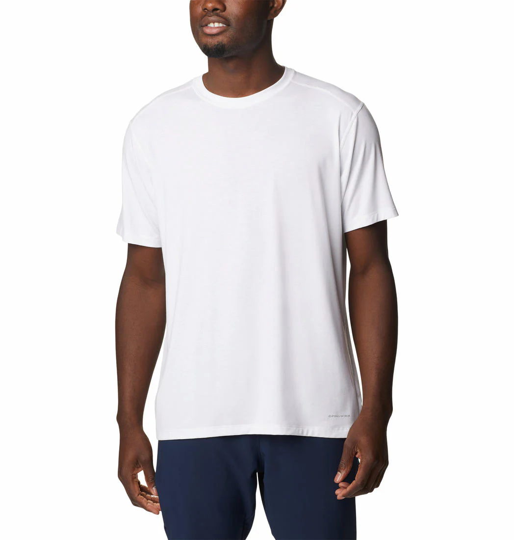Columbia Men White M Endless Trail Running Tech Tee