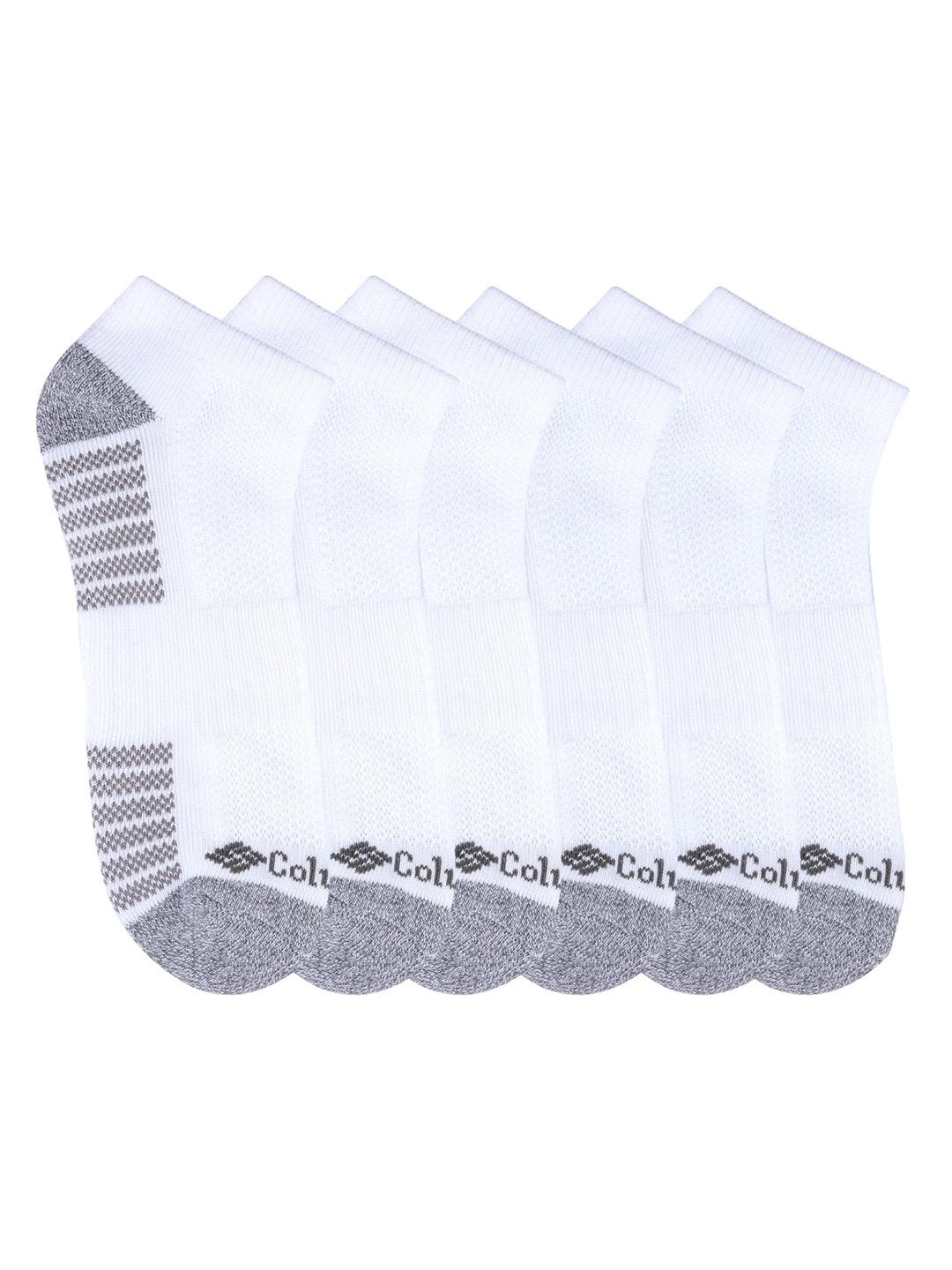 Columbia Men White SOCKS MN 6P NS/PIQ FTBED 6 PAIR (6 Pair) (Non Returnable)