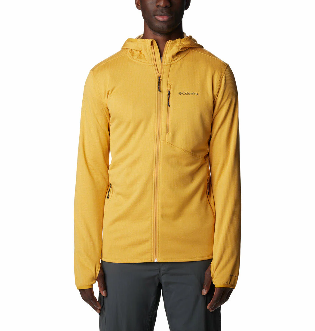 Columbia Men Yellow Park View Fleece Full Zip Hoodie