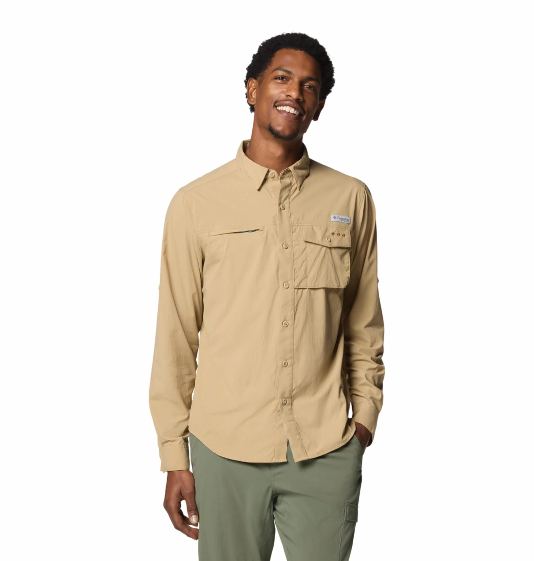 Columbia Men Brown Wild Cast Long Sleeve Shirt (Sun Protection)