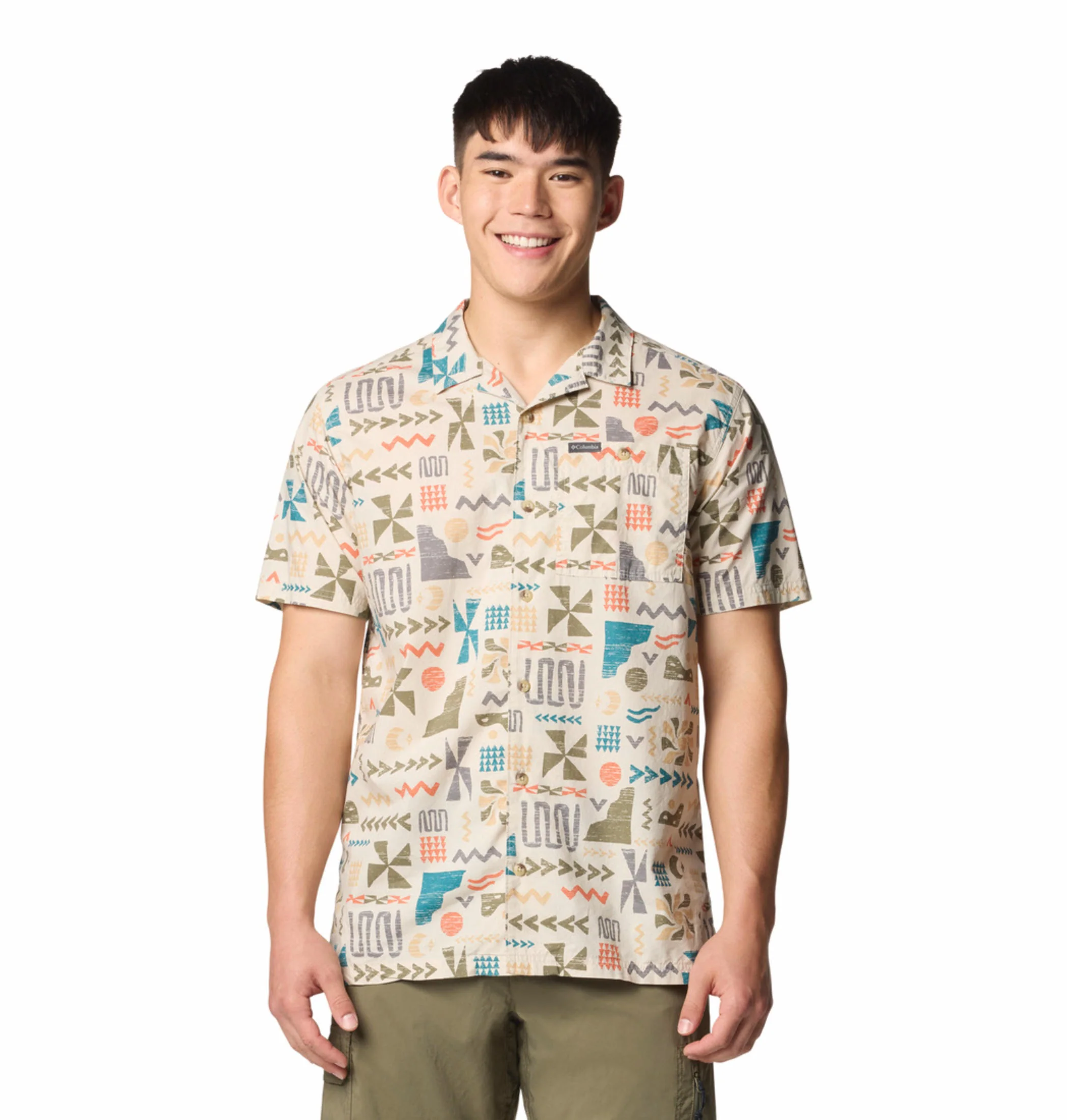 Columbia Men Brown Pine Canyon Short Sleeve