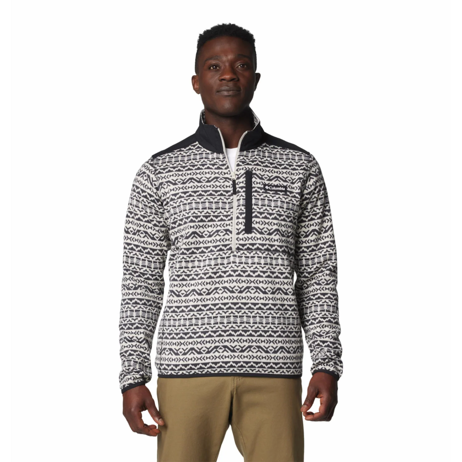 Columbia Men Brown Sweater Weather Printed Half Zip II
