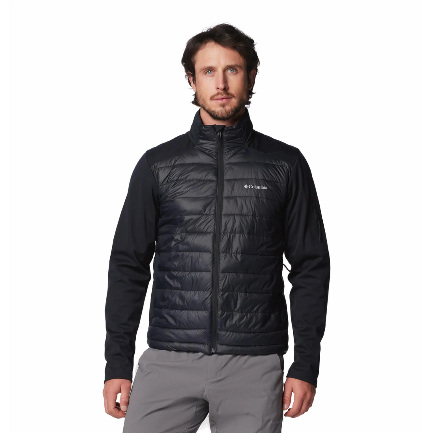 Columbia Men Black Columbia Tech Hybrid Softshell