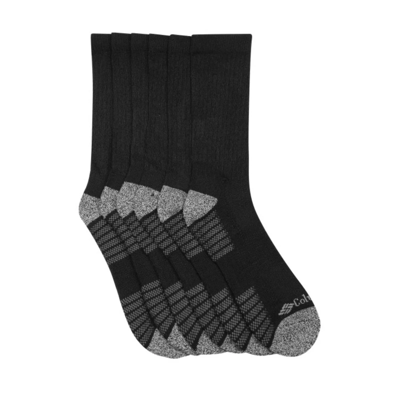 Columbia Men Black FASHION CREW WITH PIQUE FOOTBED (6 Pair) (Non Returnable)
