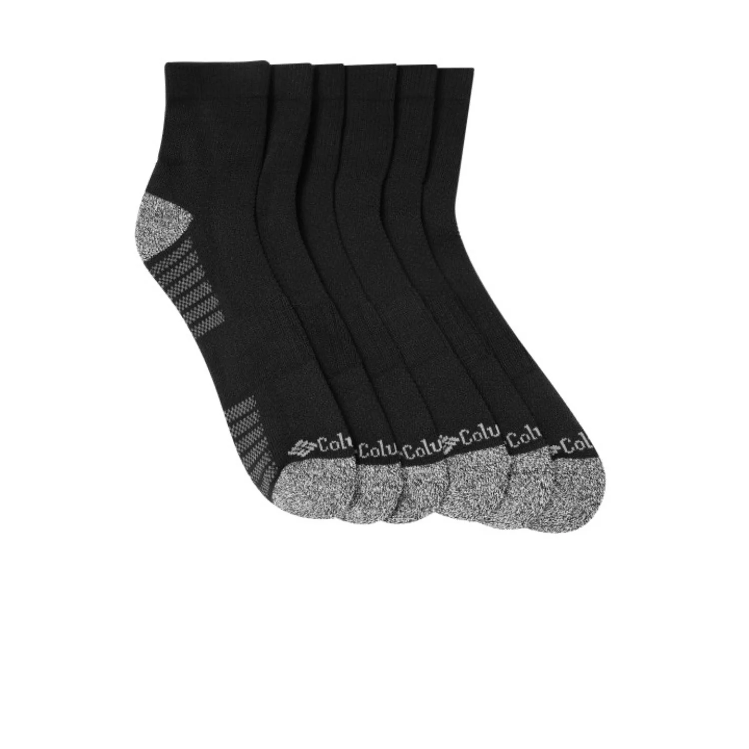 Columbia Men Black FASHION QUARTER WITH PIQUE FOOTBED (6 Pair) (Non Returnable)