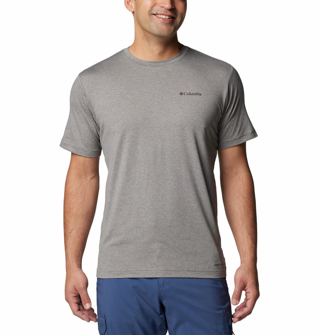 Columbia Men Black Kwick Hike Back Graphic SS Tee (Sun Protection)