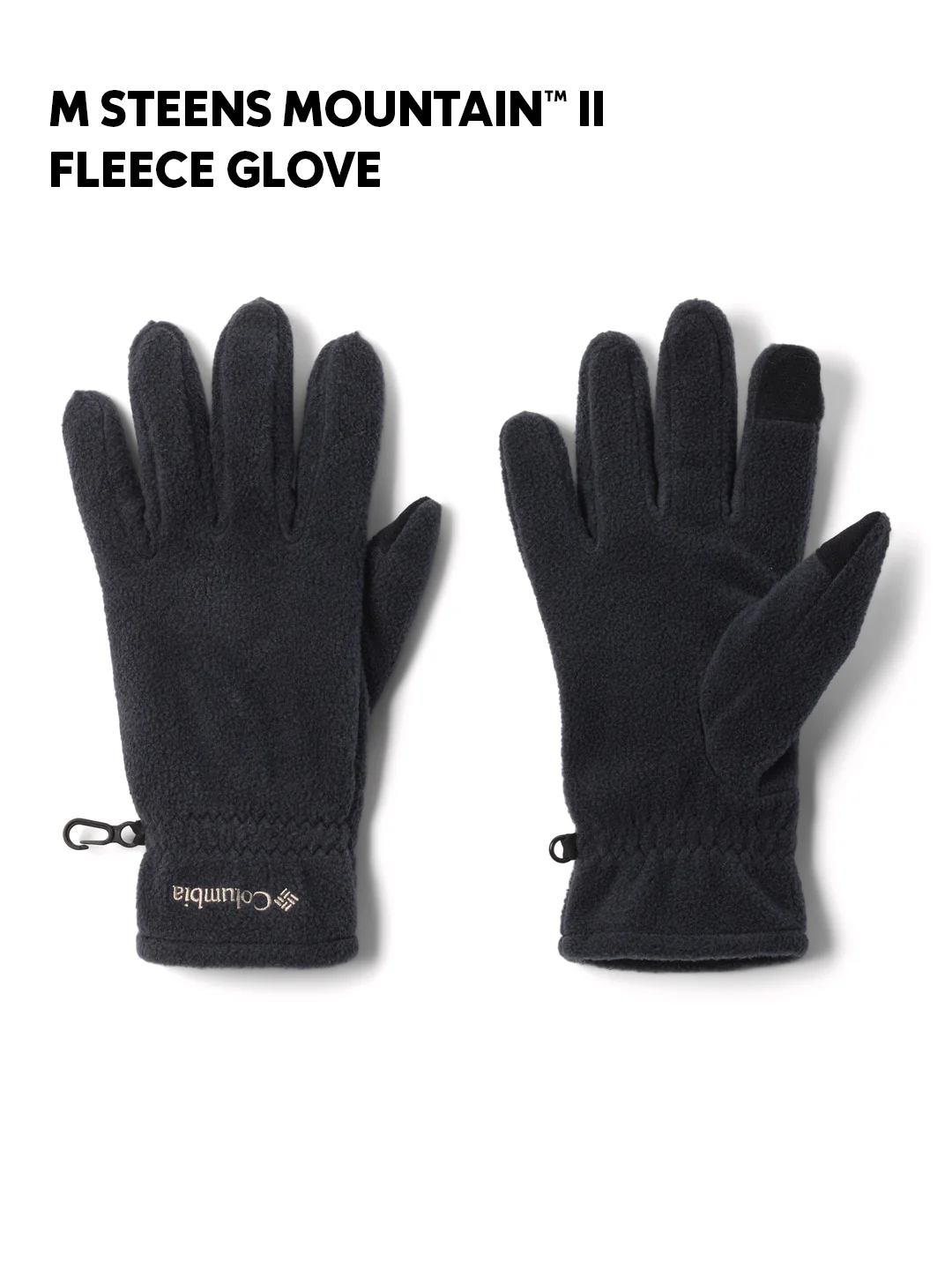Columbia Mens Black M Steens Mountain II Fleece Gloves - Image 2