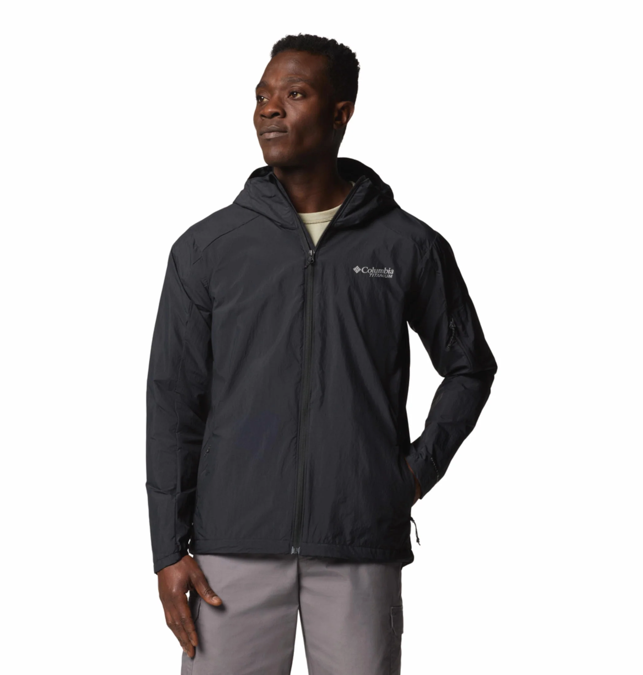 Columbia Men Black Loop Trail II Windbreaker (Sun Protection)