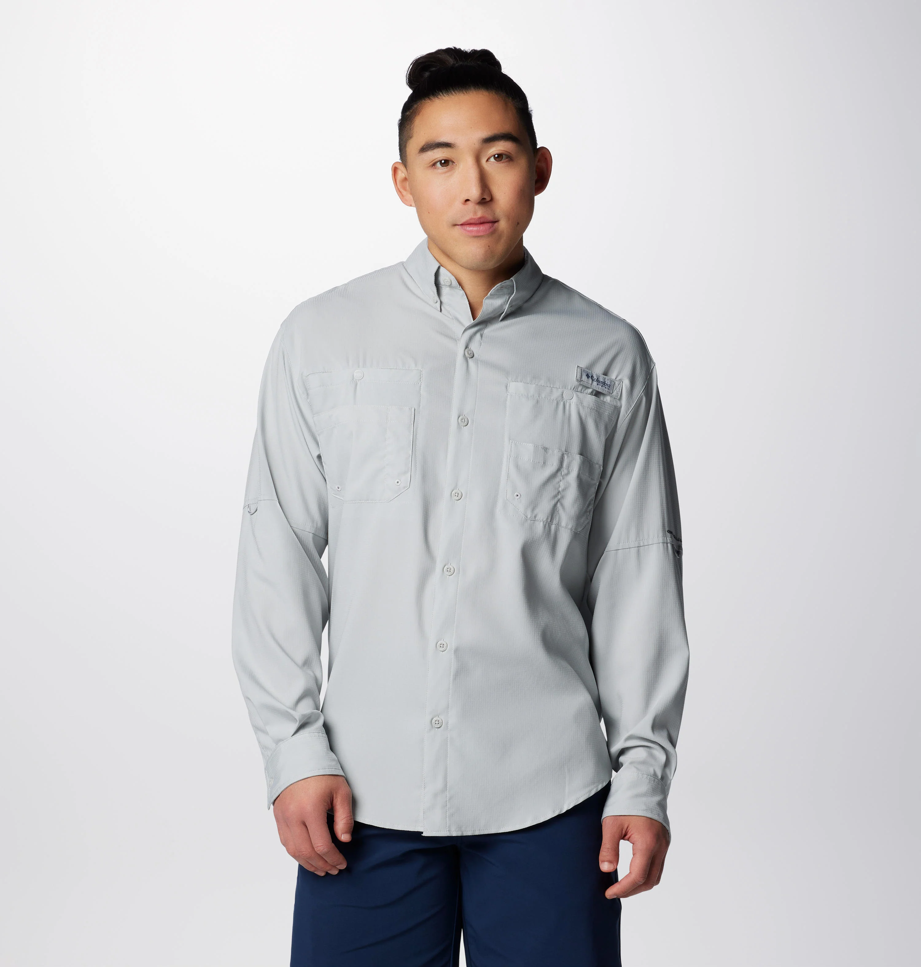 Columbia Men Black Tamiami II LS Shirt (Sun Protection)