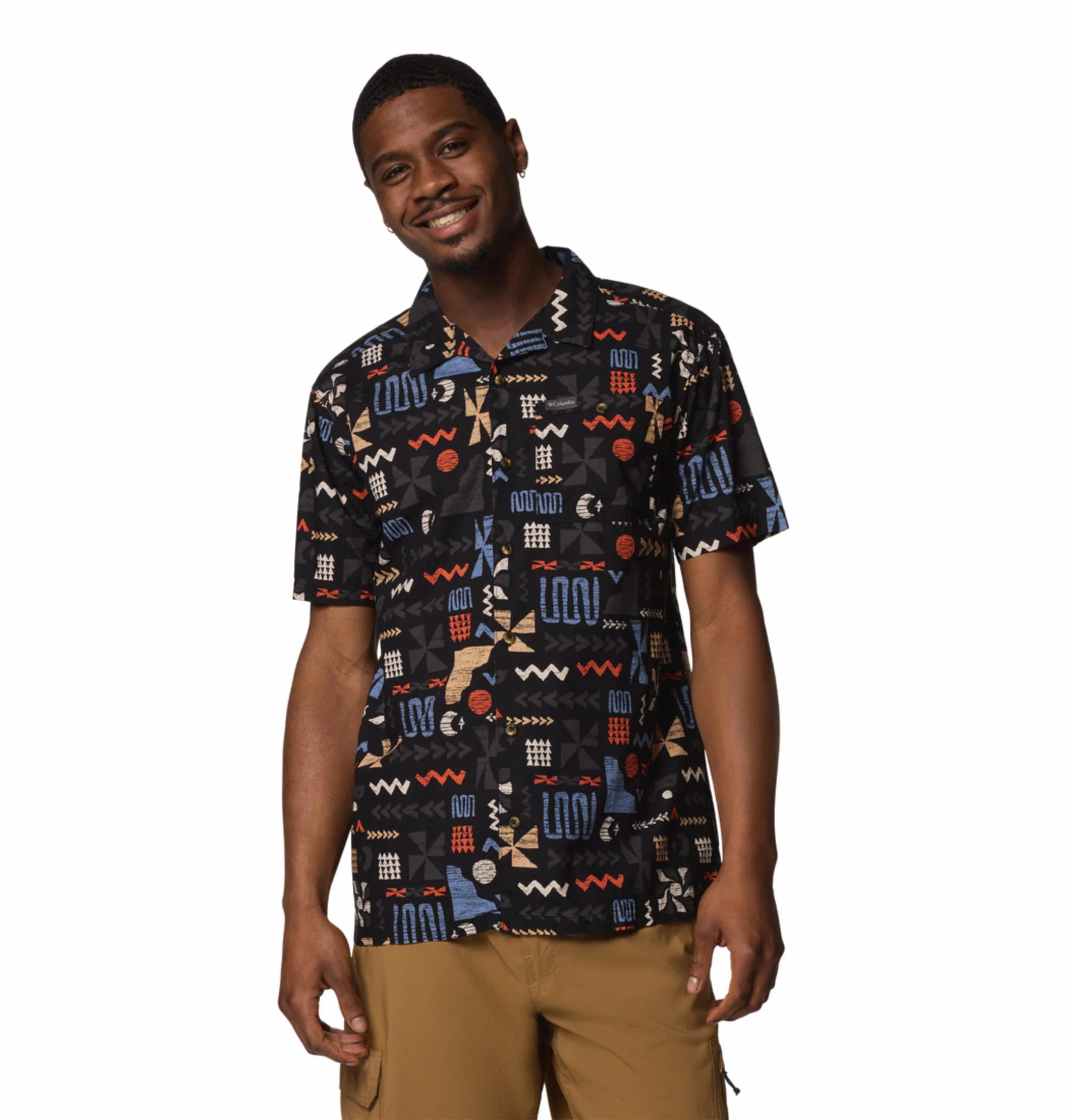 Columbia Men Black Pine Canyon Short Sleeve