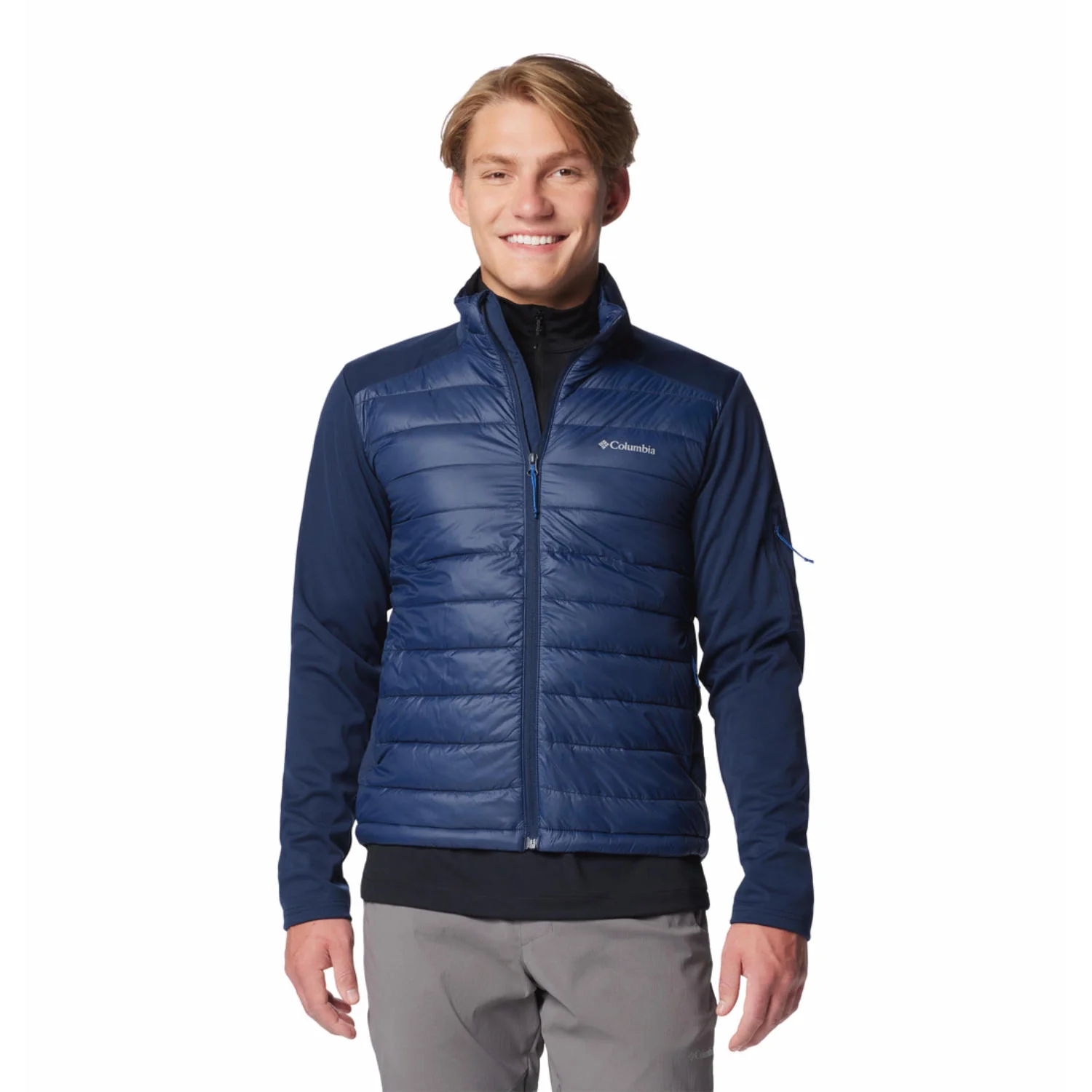 Columbia Men Blue Columbia Tech Hybrid Softshell