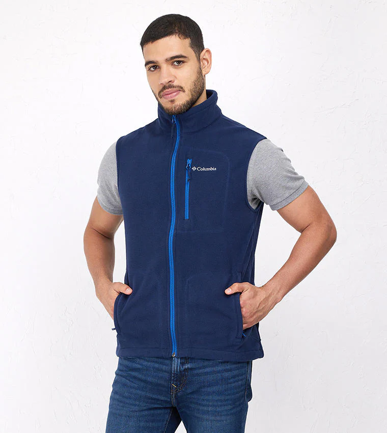 Columbia Men Blue Fast Trek Fleece Vest