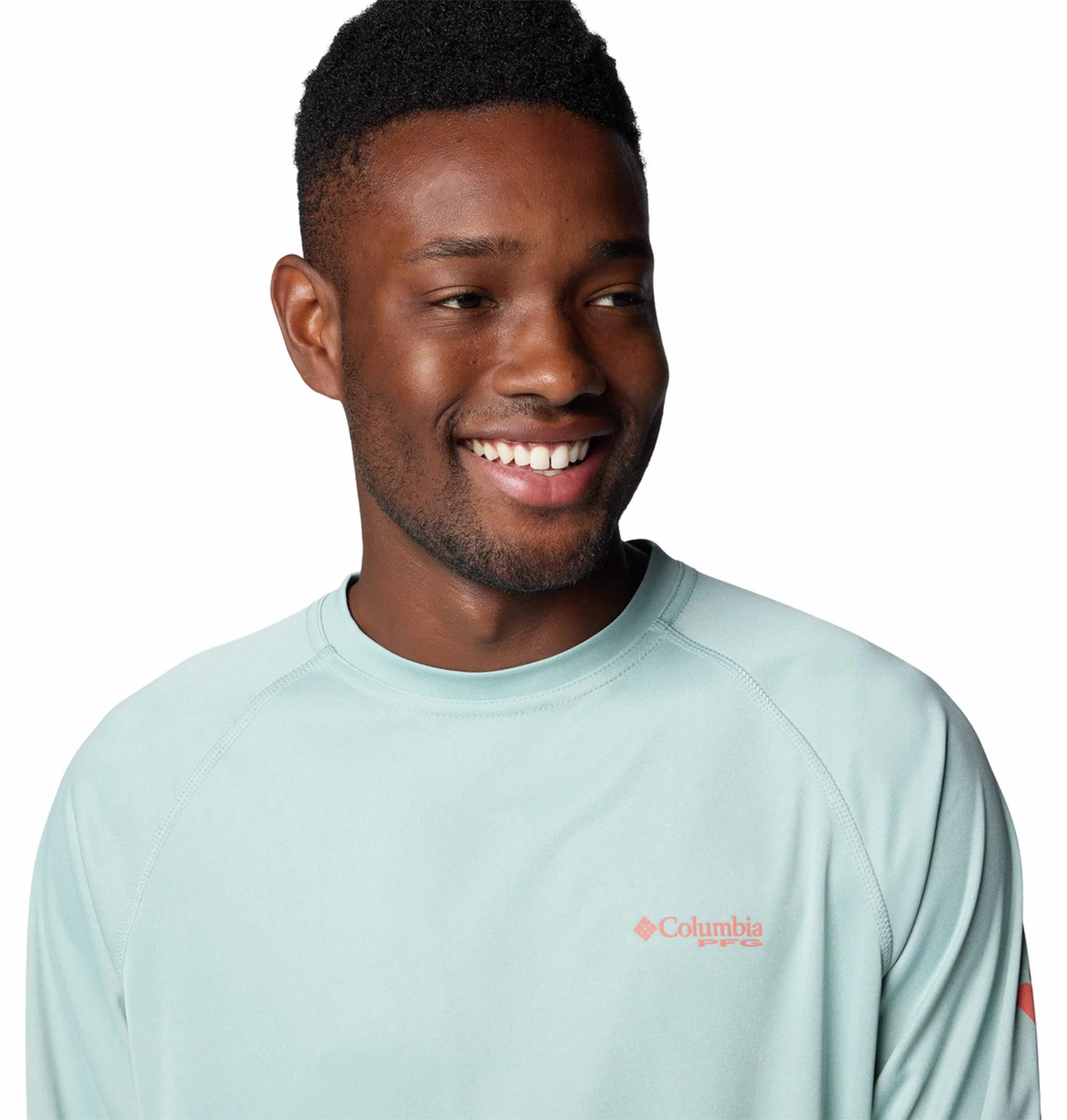 Columbia Men Blue Terminal Tackle Heather LS Shirt (Sun Protection) - Image 5