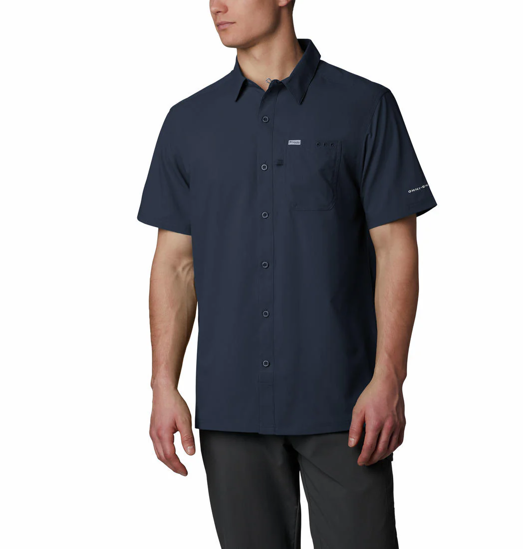 Columbia Men Blue Slack Tide Camp Shirt (Sun Protection)