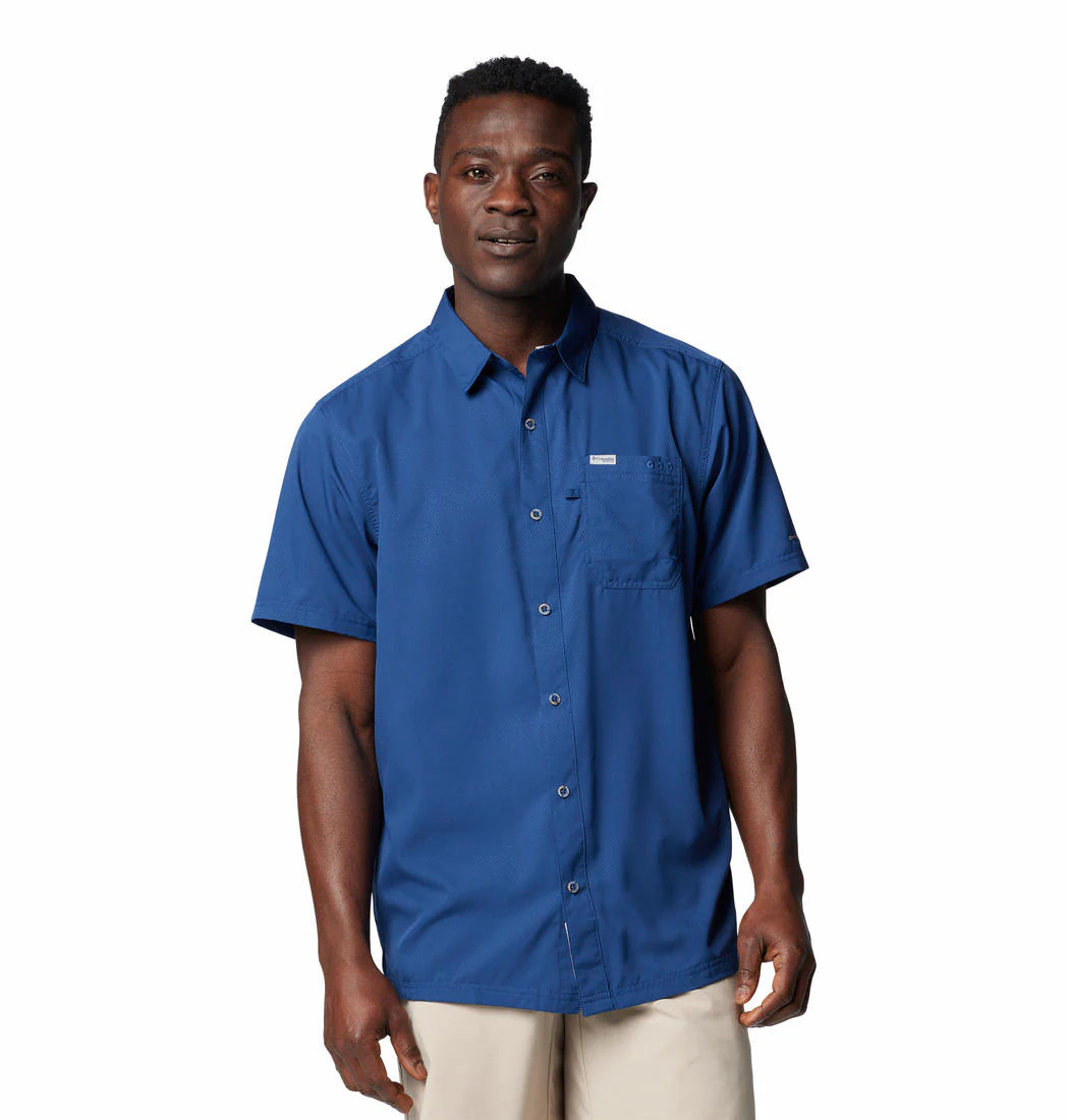 Columbia Men Blue Slack Tide Camp Shirt (Sun Protection)
