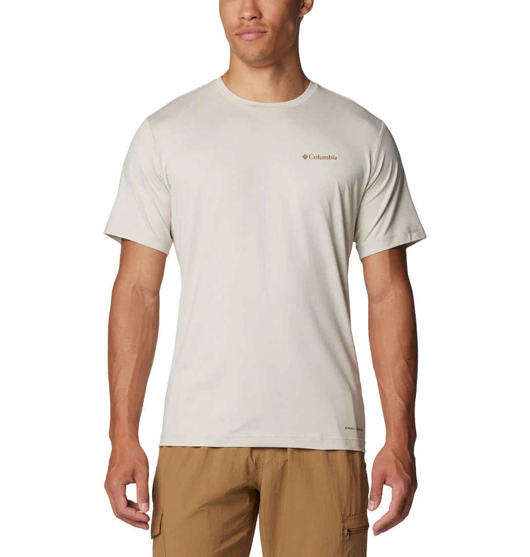 Columbia Men Brown Kwick Hike Back Graphic SS Tee (Sun Protection)