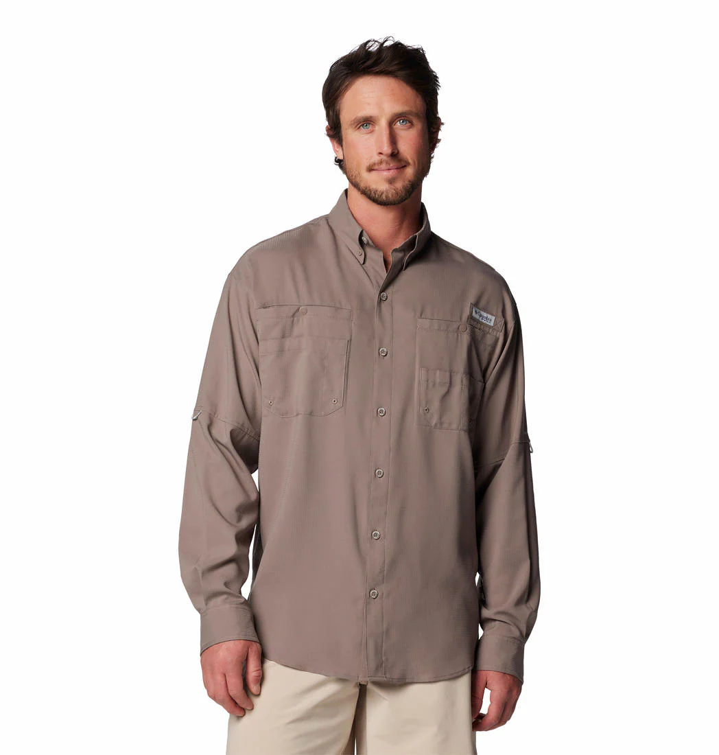 Columbia Men Brown Tamiami II LS Shirt (Sun Protection)