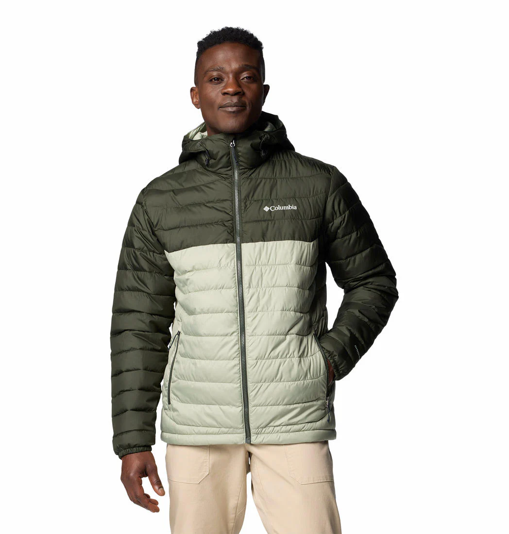 Columbia Men Green Powder Lite II Hooded Jacket