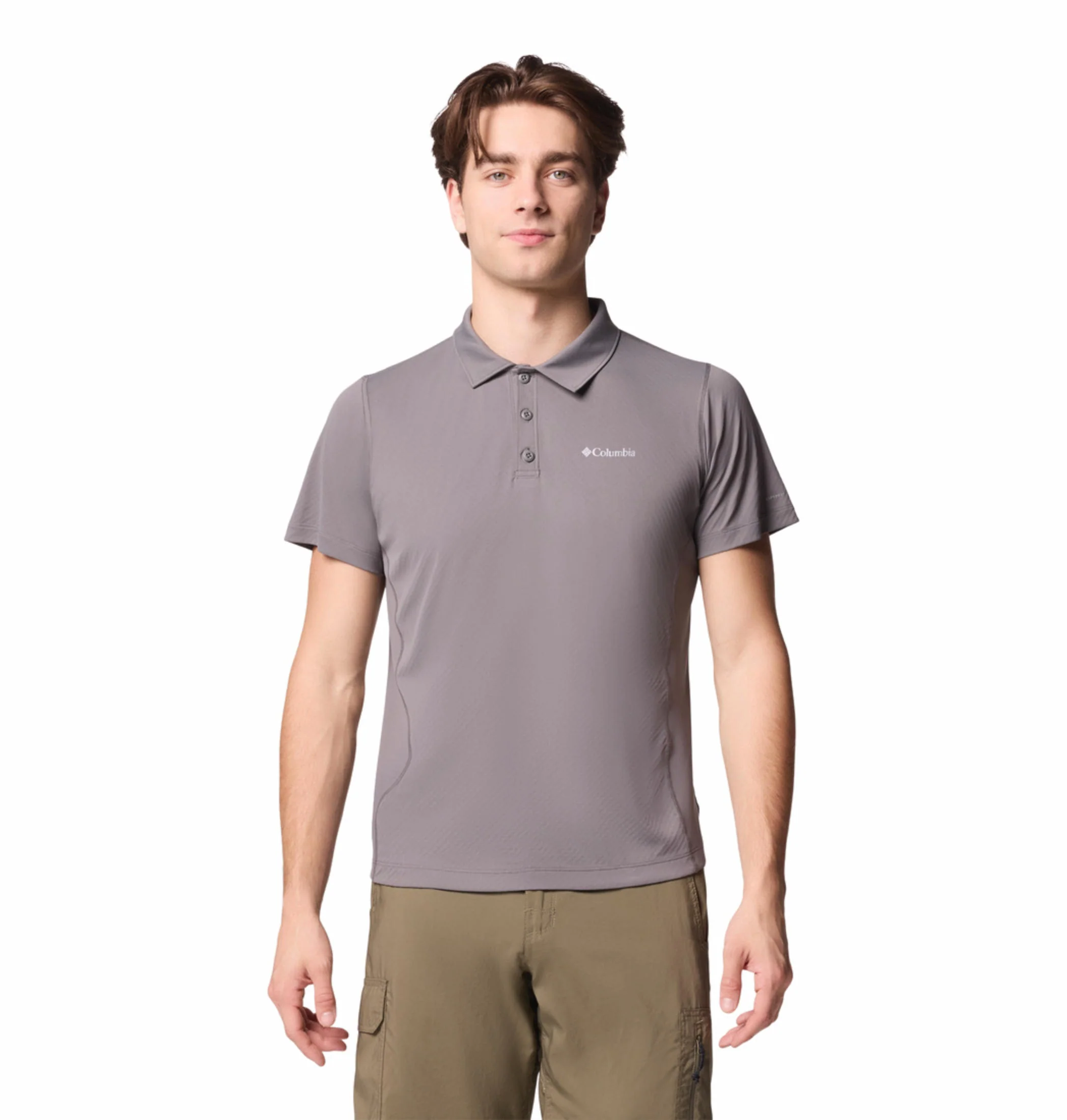 Columbia Men Grey Zero Rules Light Polo (Sun Protection)