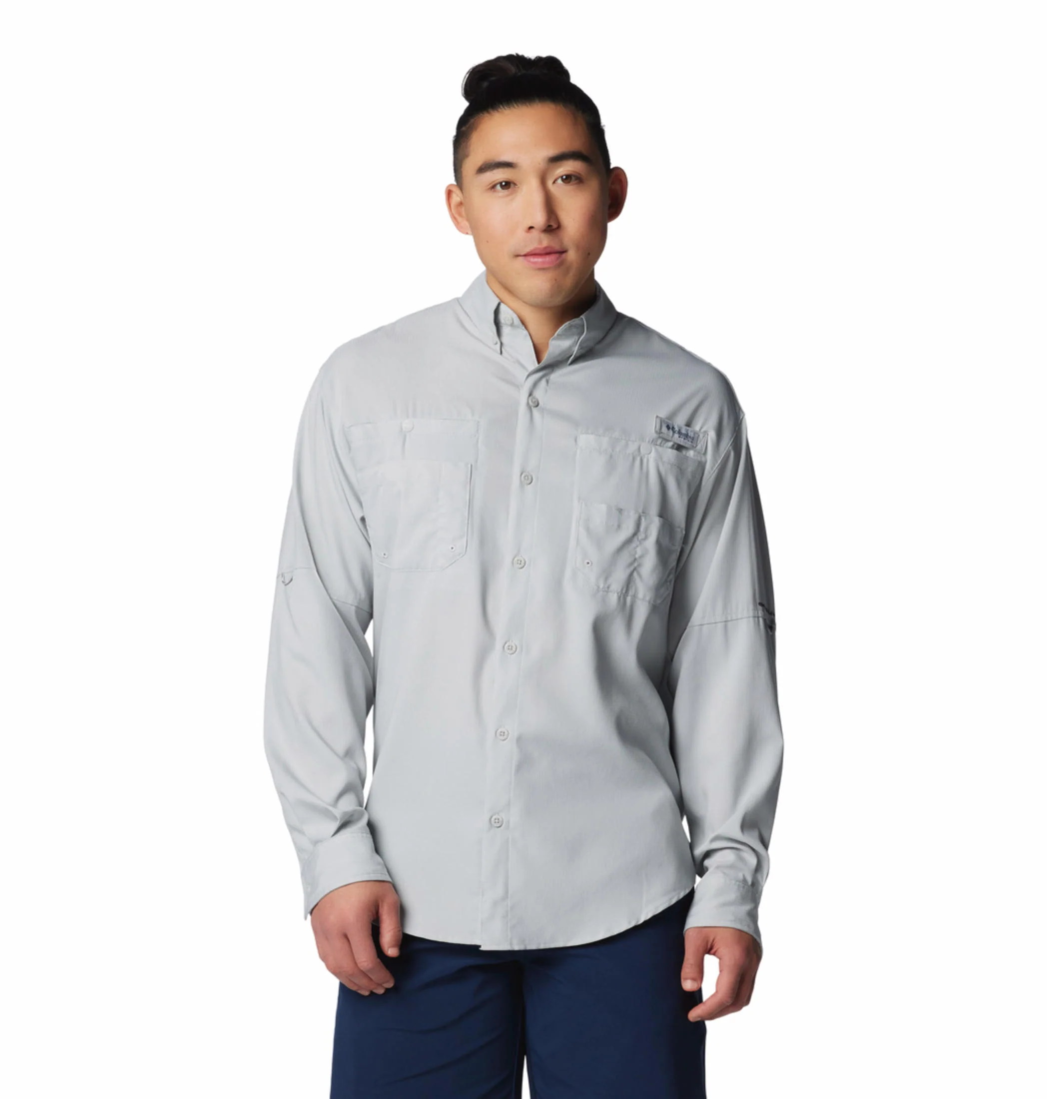 Columbia Men Black Tamiami II LS Shirt (Sun Protection)