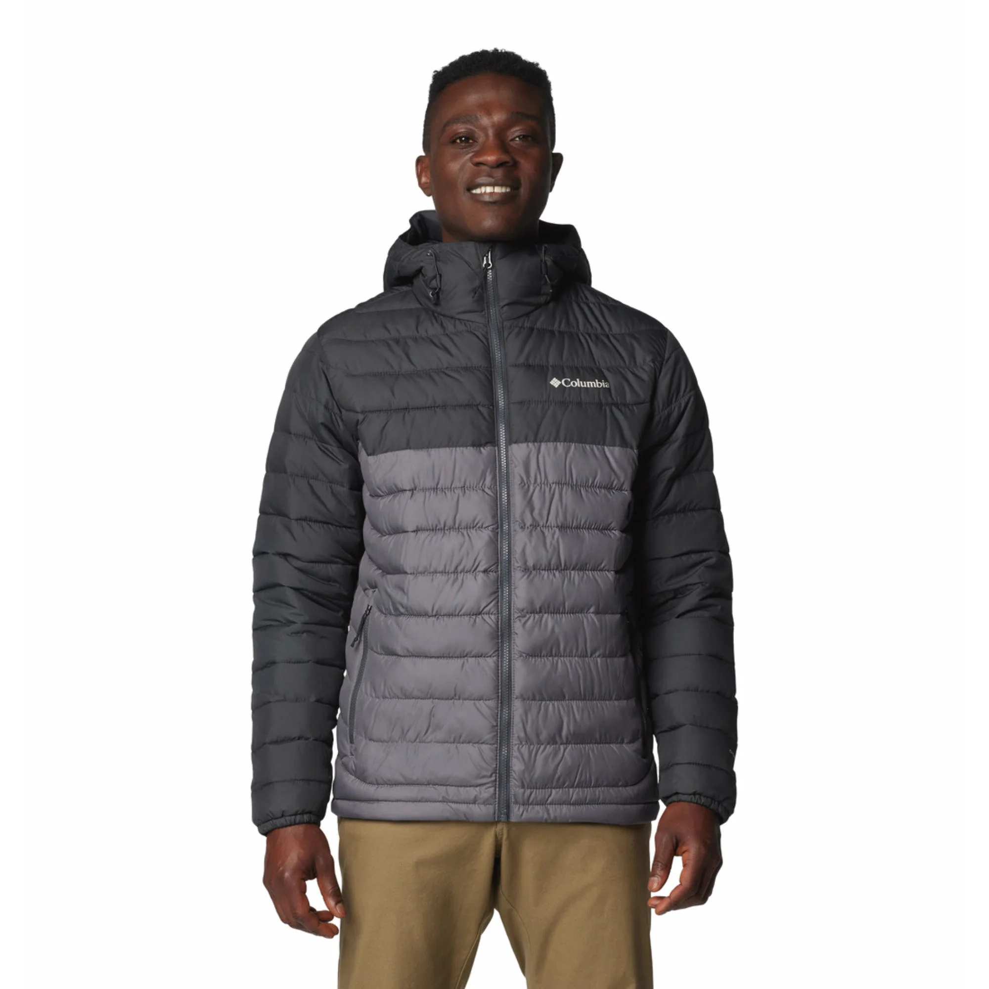 Columbia Men Grey Powder Lite II Hooded Jacket