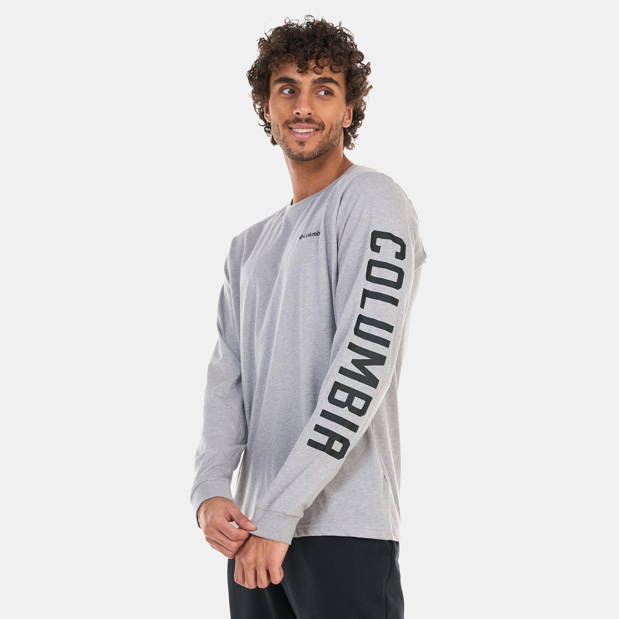Columbia Men Grey Rockaway River Graphic LS Tee