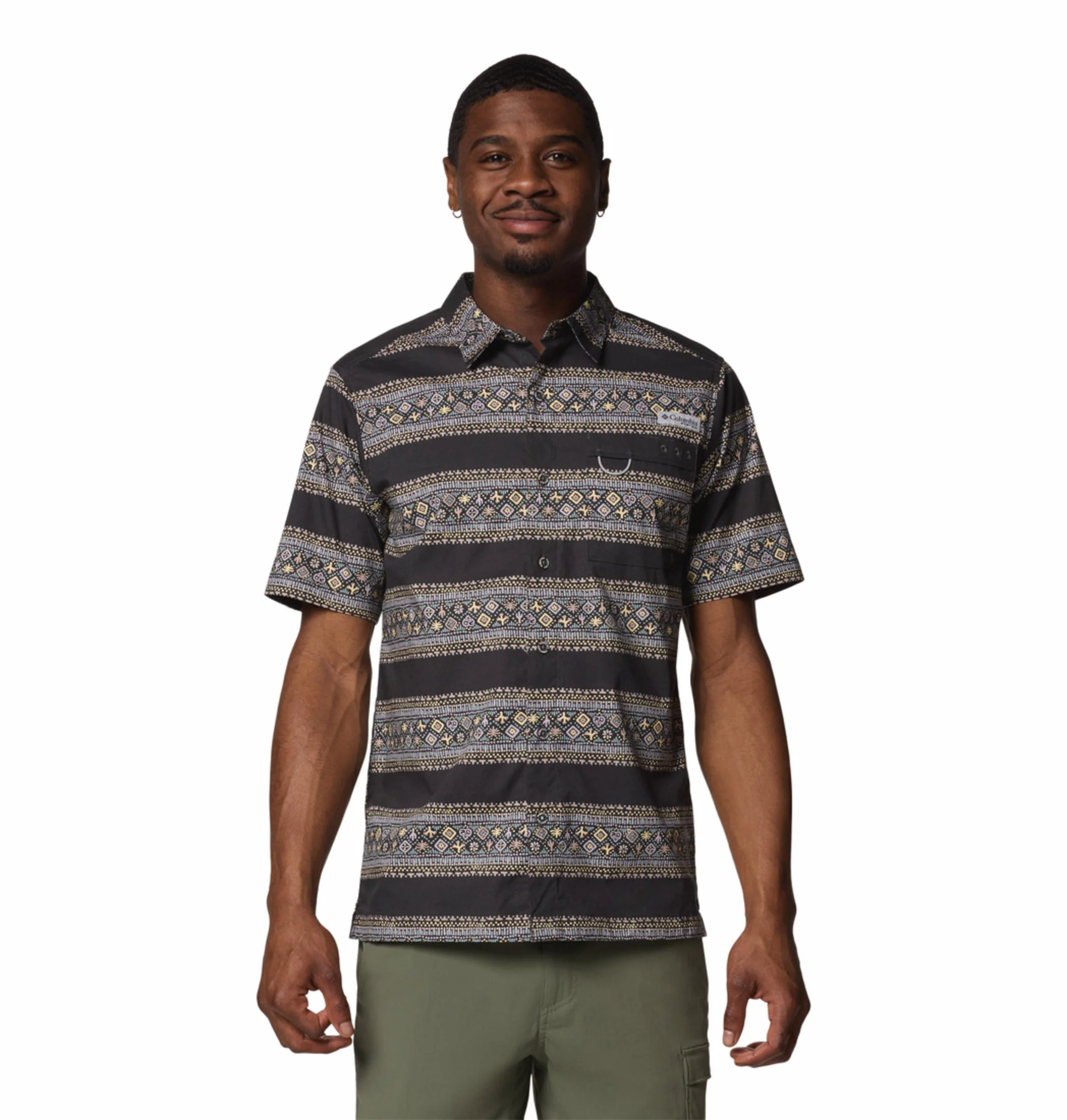 Columbia Men Black Wild Cast Camp Shirt
