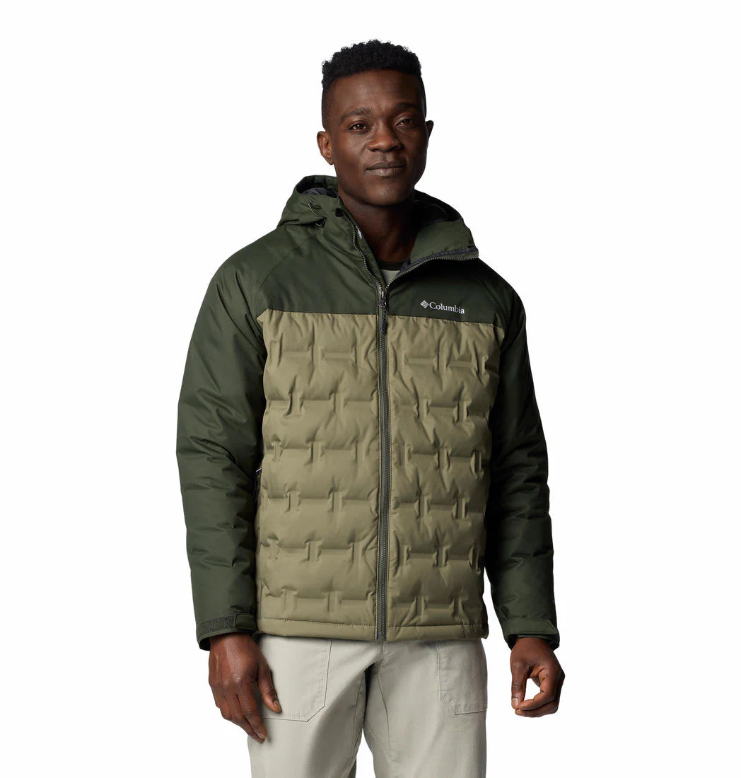 Columbia Men Green Grand Trek III Down Hooded Jacket