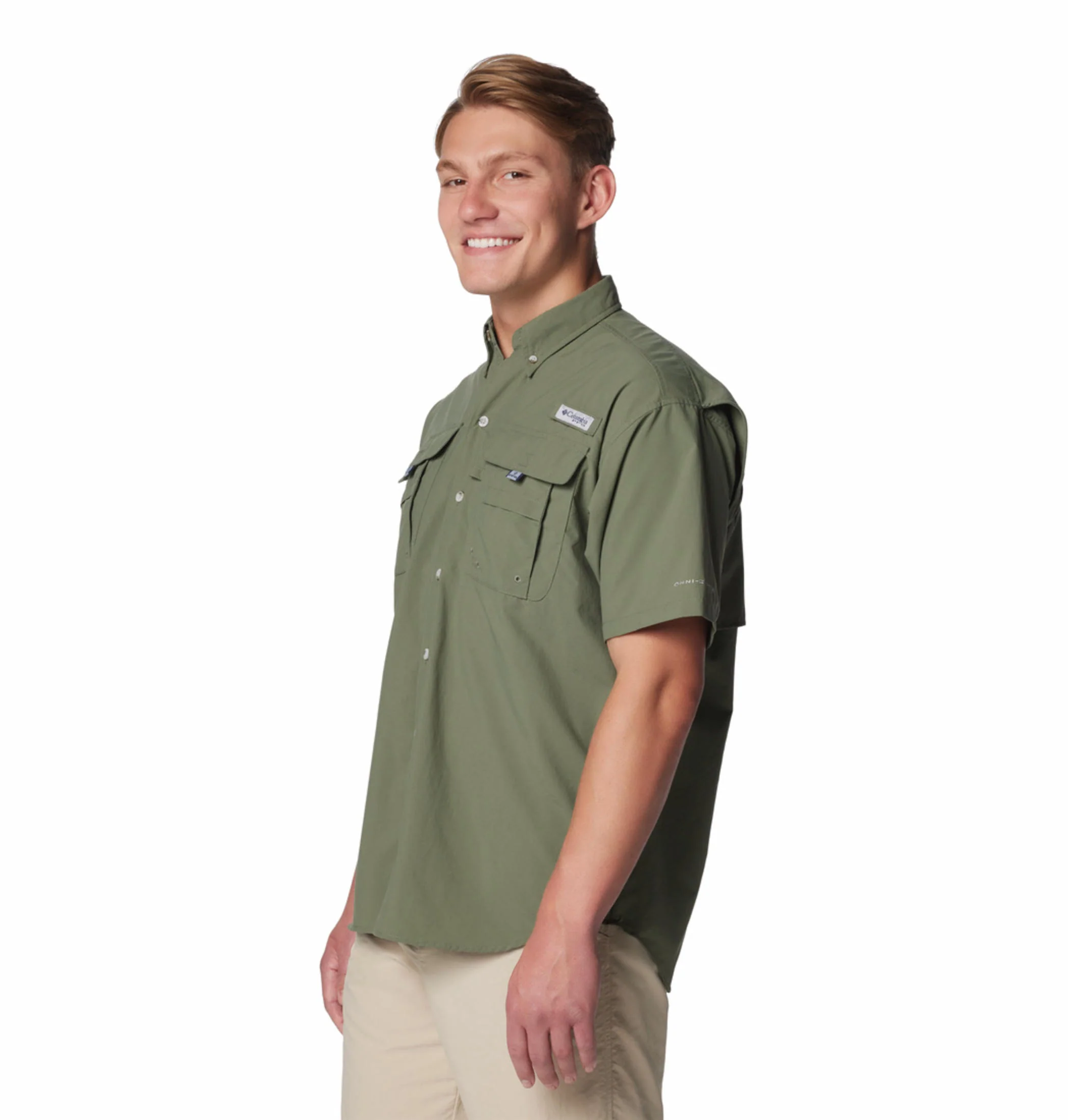 Columbia Men Green Bahama II S/S Shirt (Sun Protection) - Image 4
