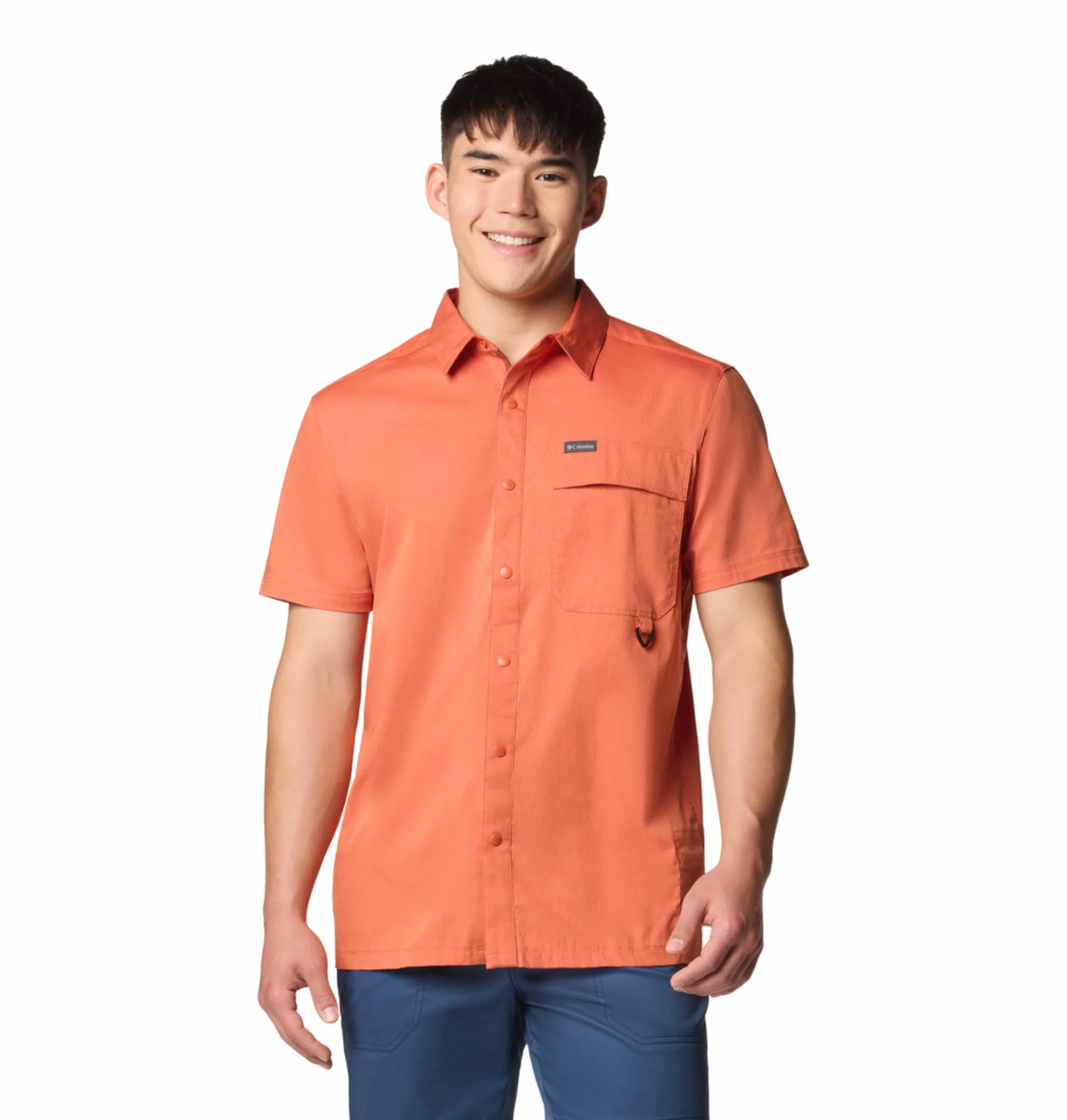 Columbia Men Red Landroamer Twill SS Shirt
