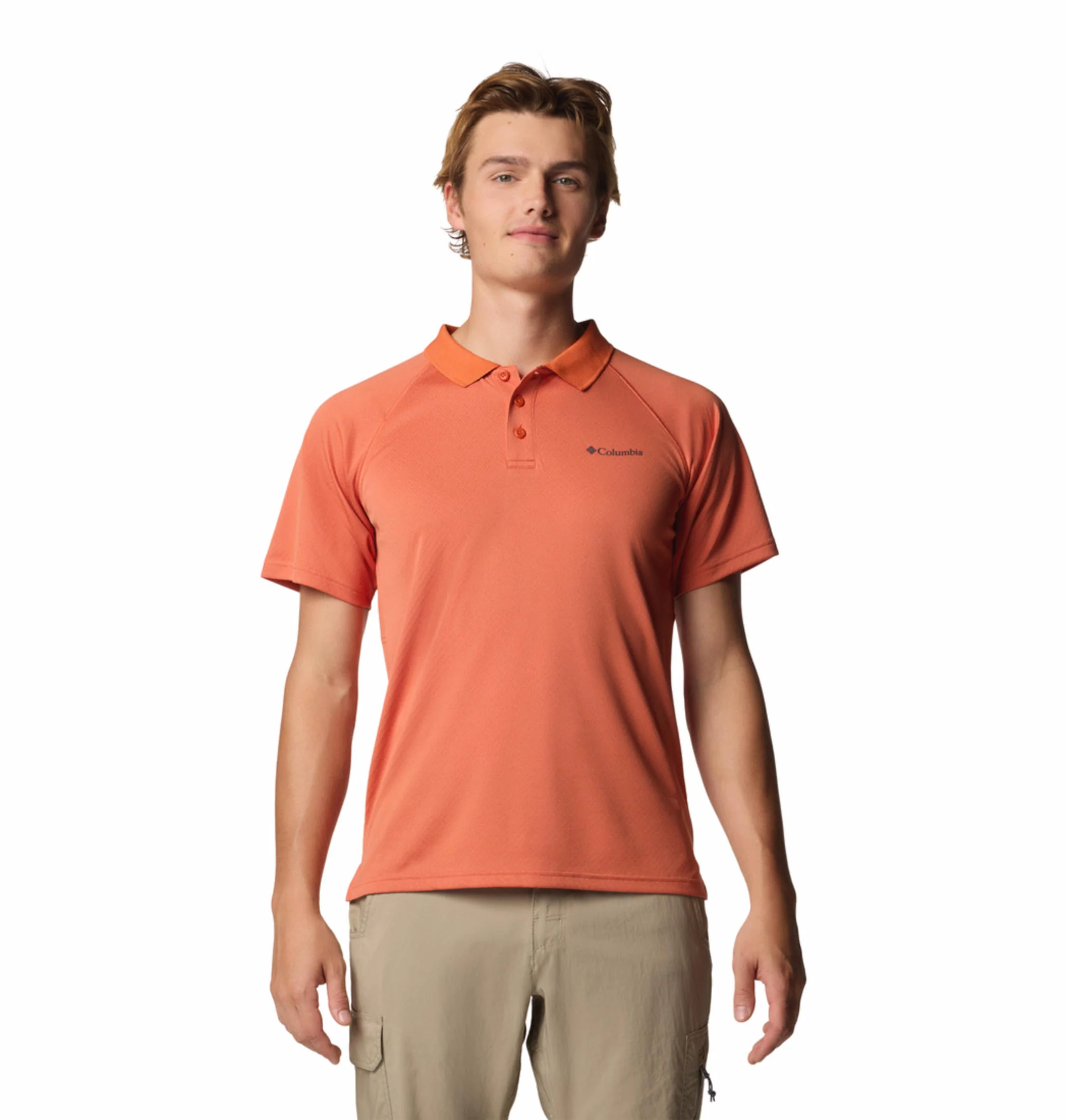 Columbia Men Red Alpine Chill Pro Polo (Sun Protection)