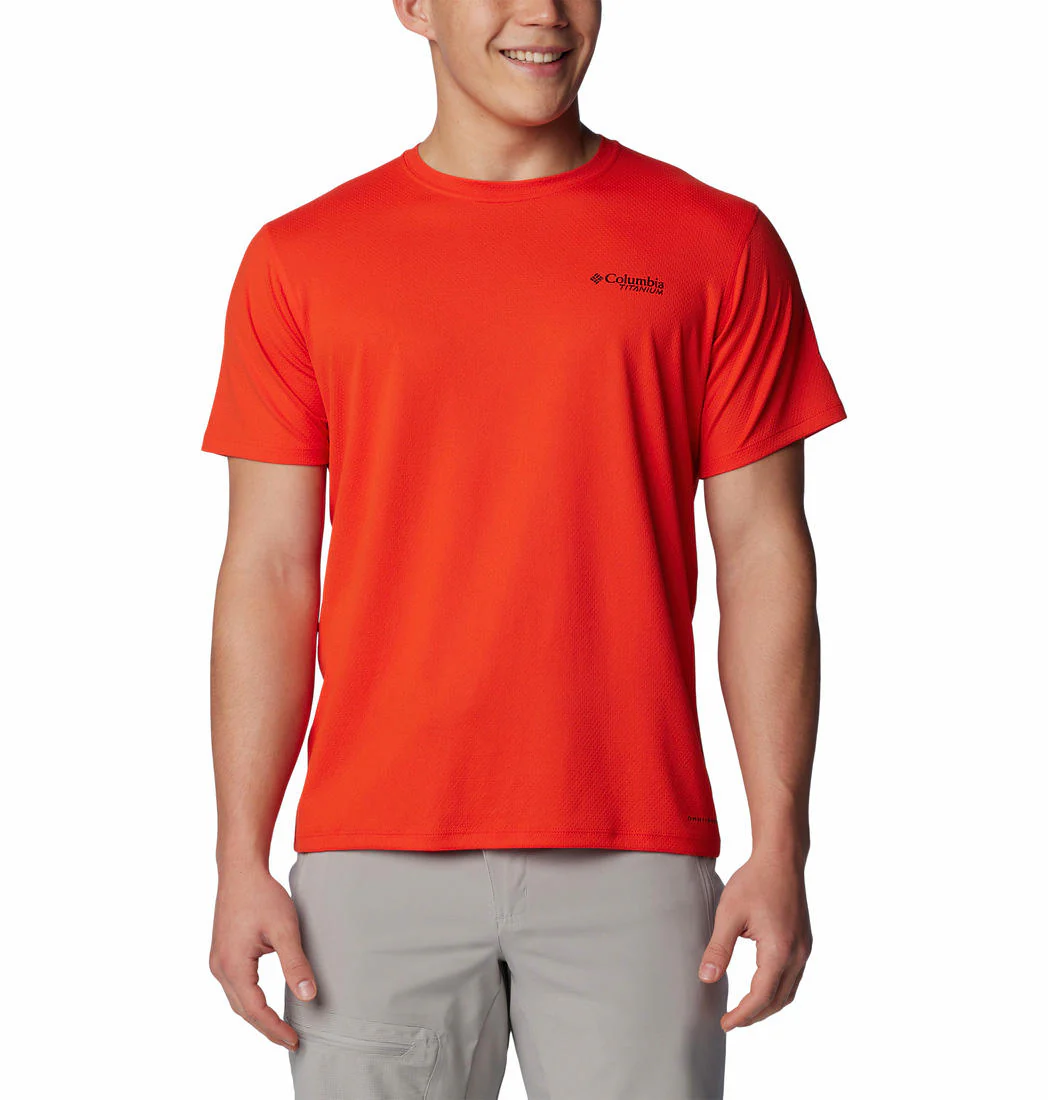 Columbia Men Orange Summit Valley SS Crew (Sun Protection)