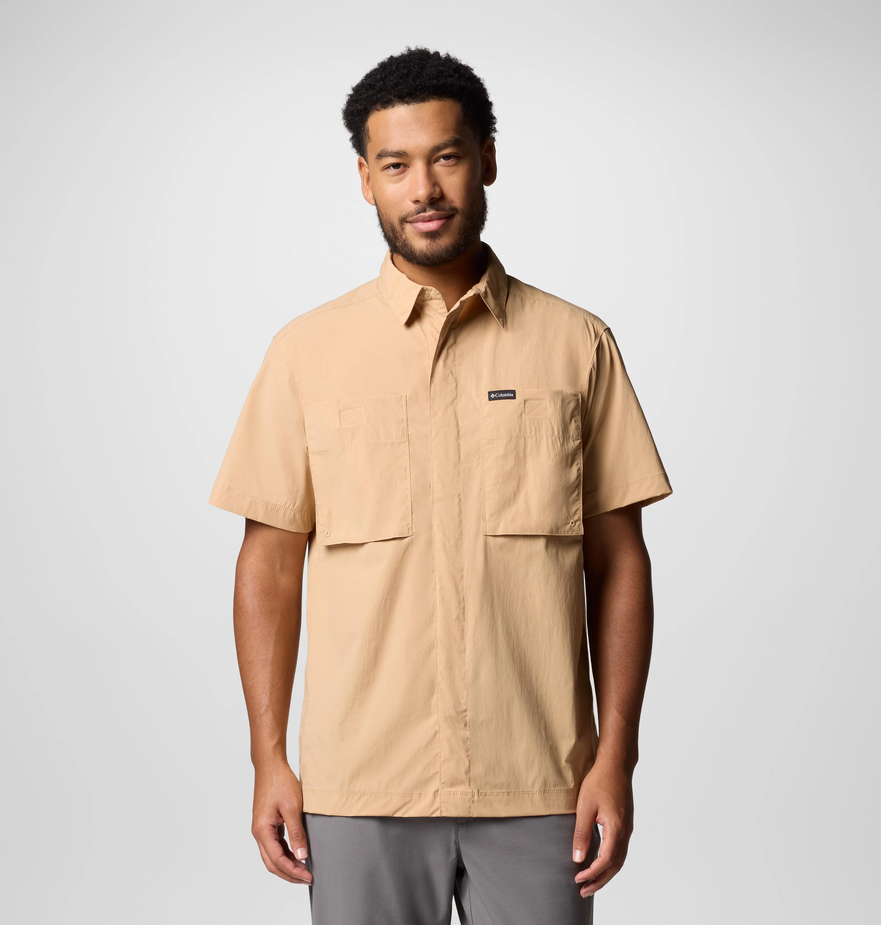Columbia Men Brown Black Mesa Utility SS Shirt