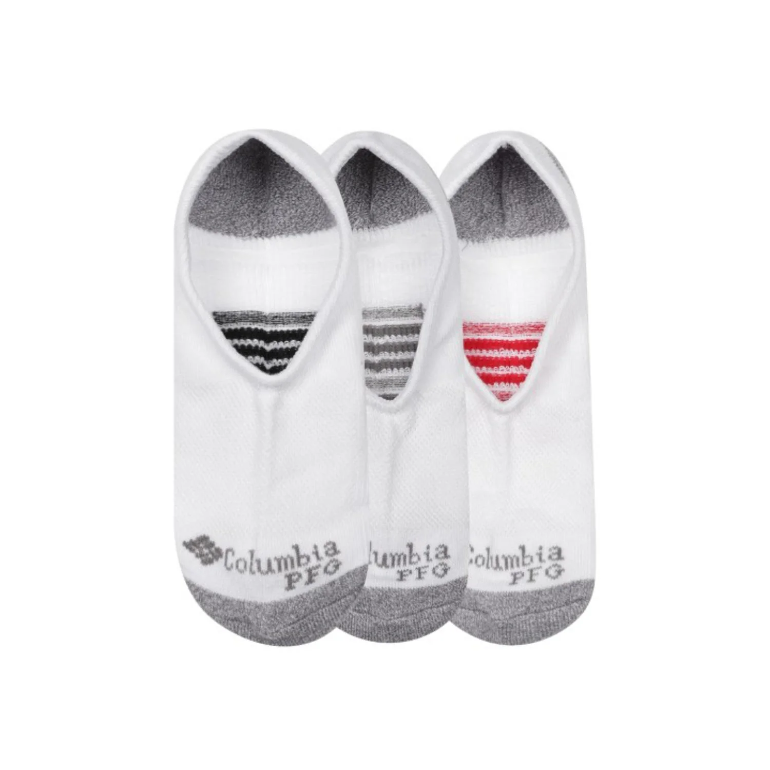 Columbia Men White PFG ACCENT STRIPE ECLIPSE LINER (3 Pair) (Non Returnable)