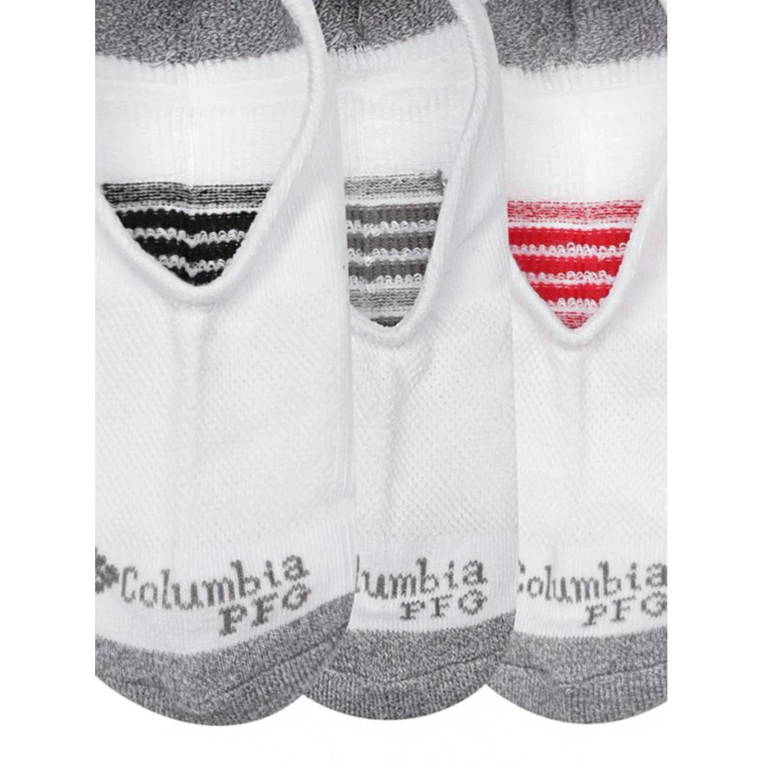 Columbia Men White PFG ACCENT STRIPE ECLIPSE LINER (3 Pair) (Non Returnable) - Image 3