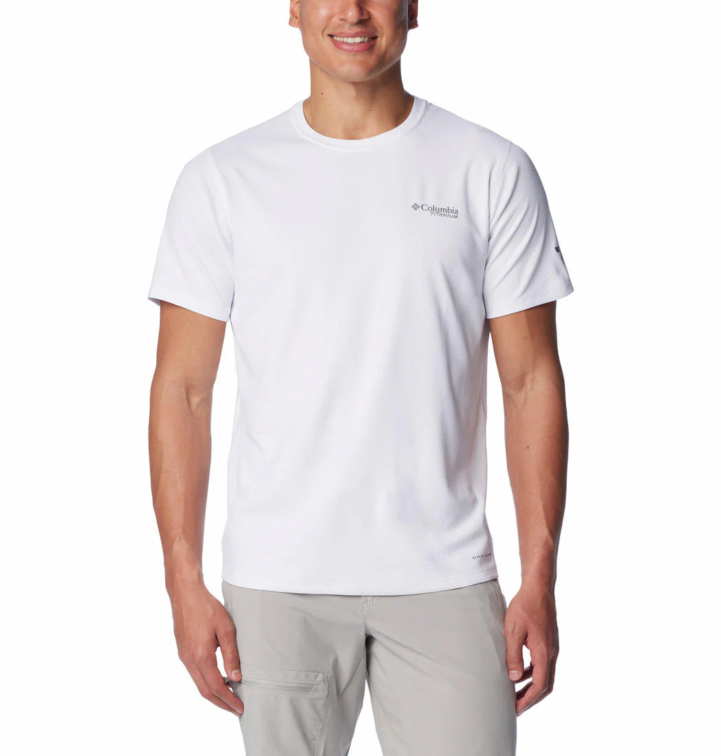 Columbia Men White Summit Valley SS Crew (Sun Protection)
