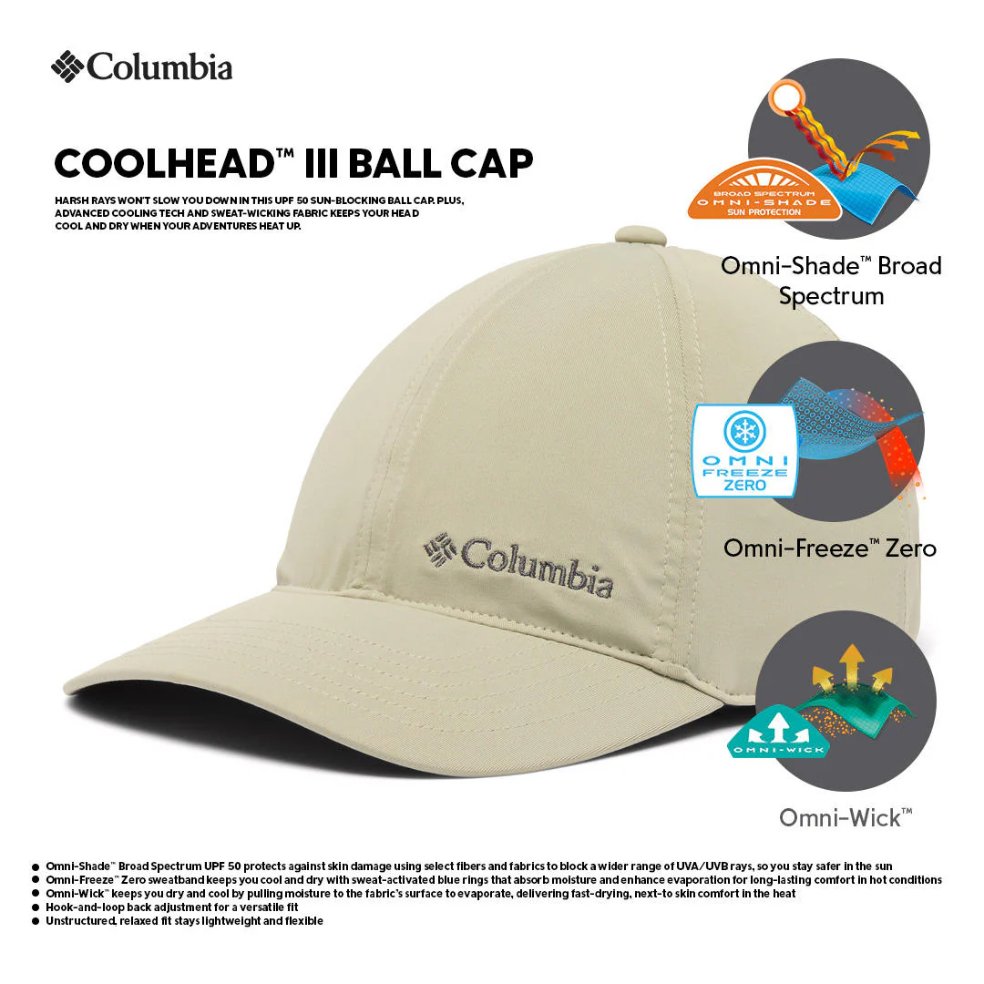 Columbia Unisex Green Coolhead III Ball Cap (Sun Protection)