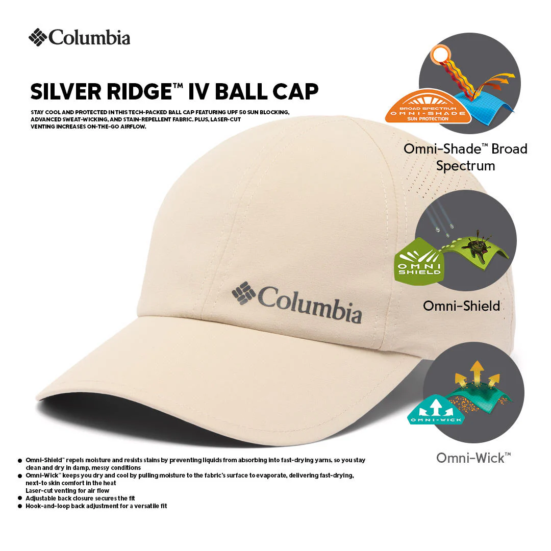 Columbia Unisex Brown Silver Ridge IV Ball Cap (Sun Protection)
