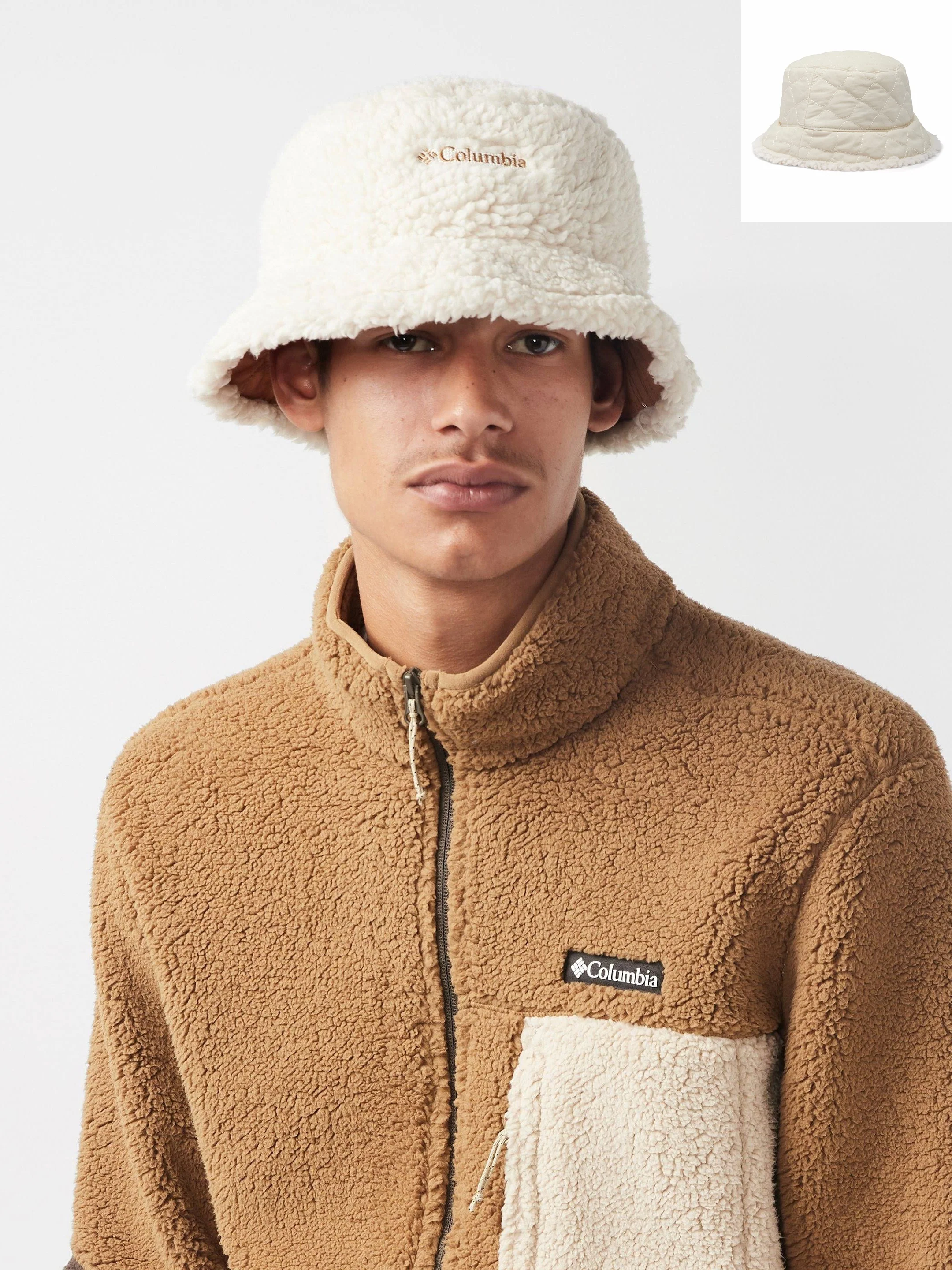 Columbia Unisex Beige OmniShield Winter Pass II Reversible Bucket Hat