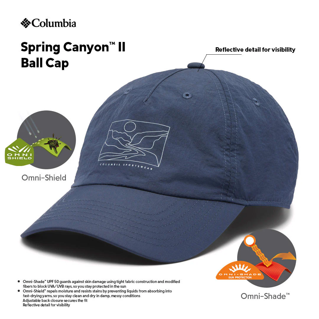Columbia Unisex Navy Blue Spring Canyon II Ball Cap (Sun Protection)