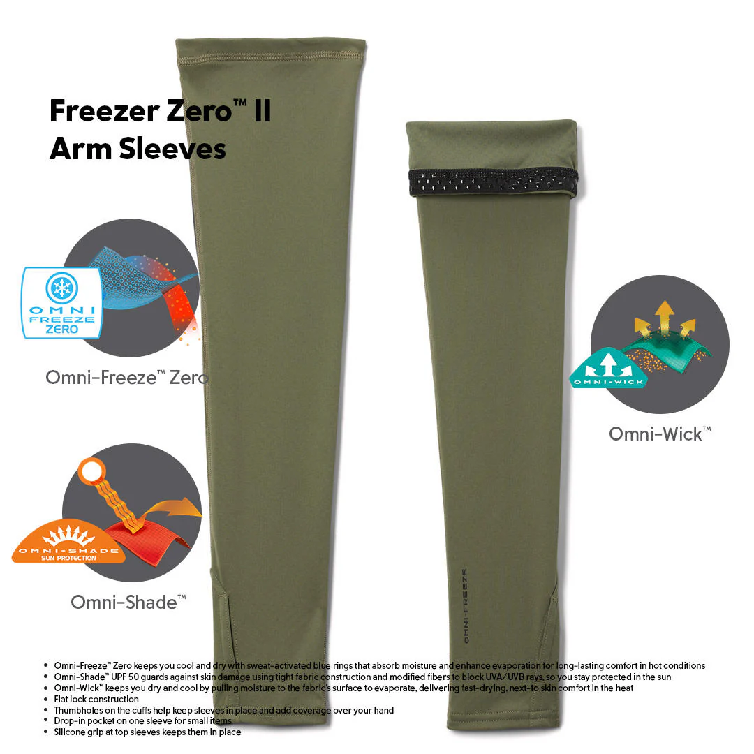 Columbia Unisex Green Freezer Zero II Arm Sleeves (Sun Protection)