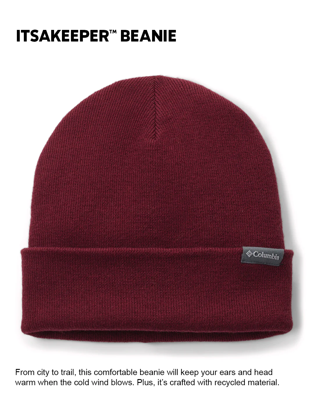 Columbia Unisex Maroon Itsakeeper Beanie - Image 2