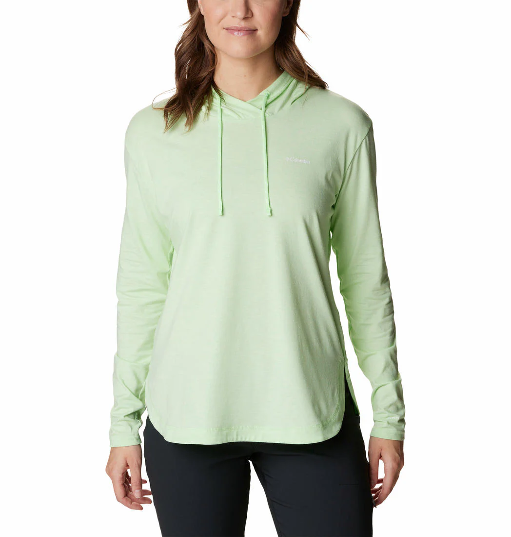 Columbia Women Green Sun Trek Hooded Pullover (Sun Protection)