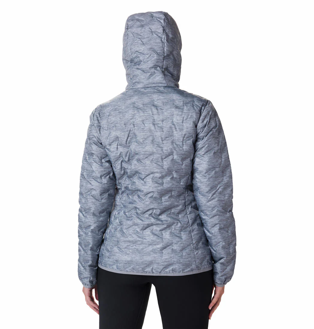 Columbia Women Grey Delta Ridge Down Hooded Jacket - Image 4