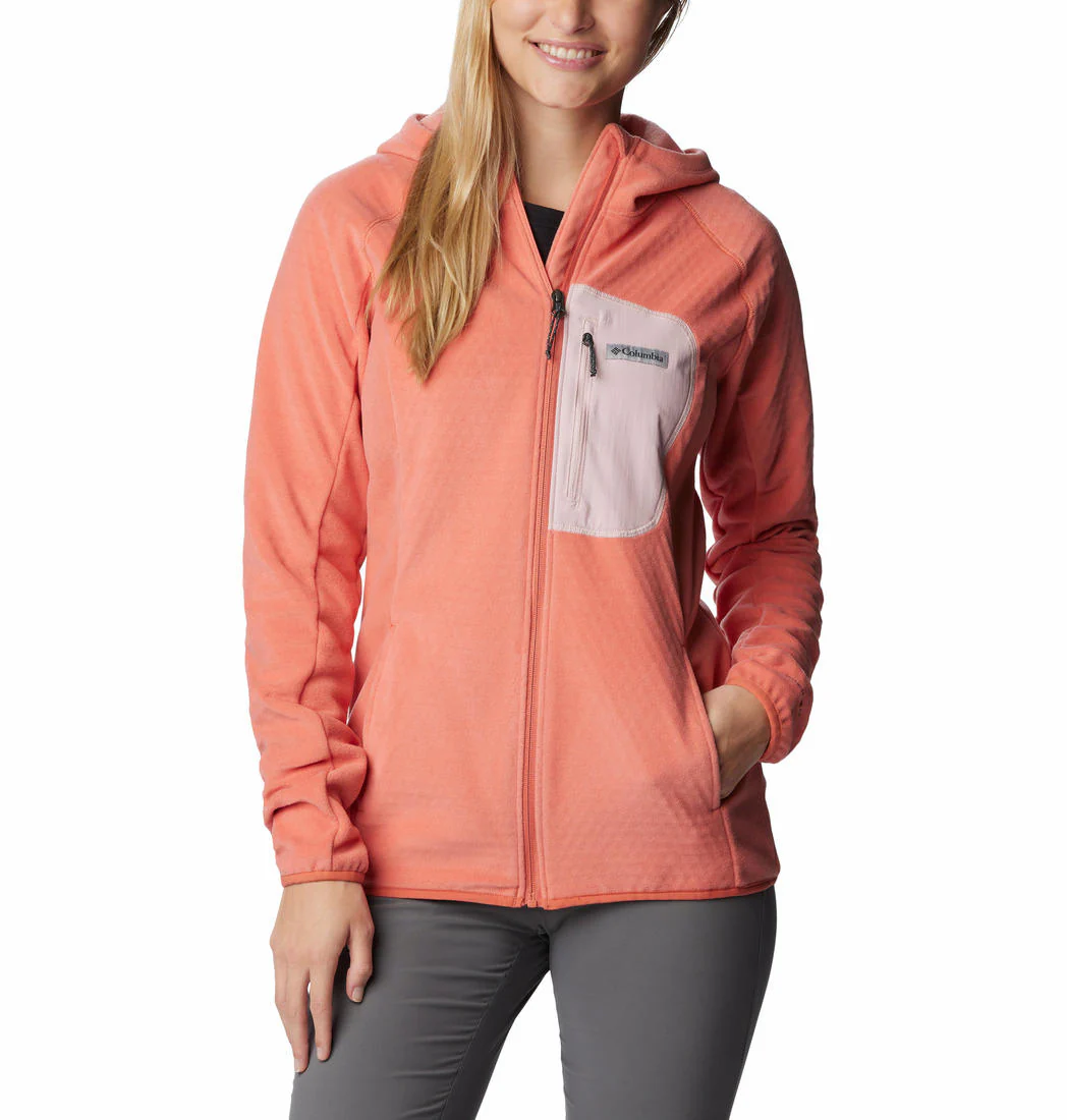 Columbia Women Orange W Outdoor Tracks Hooded FZ