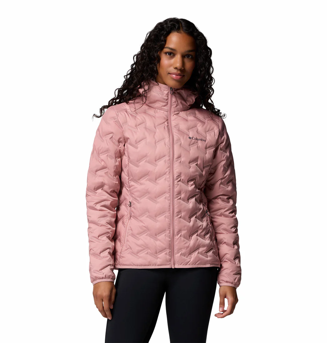 Columbia Women Pink Delta Ridge II Down Hooded Jacket (Plus Size)