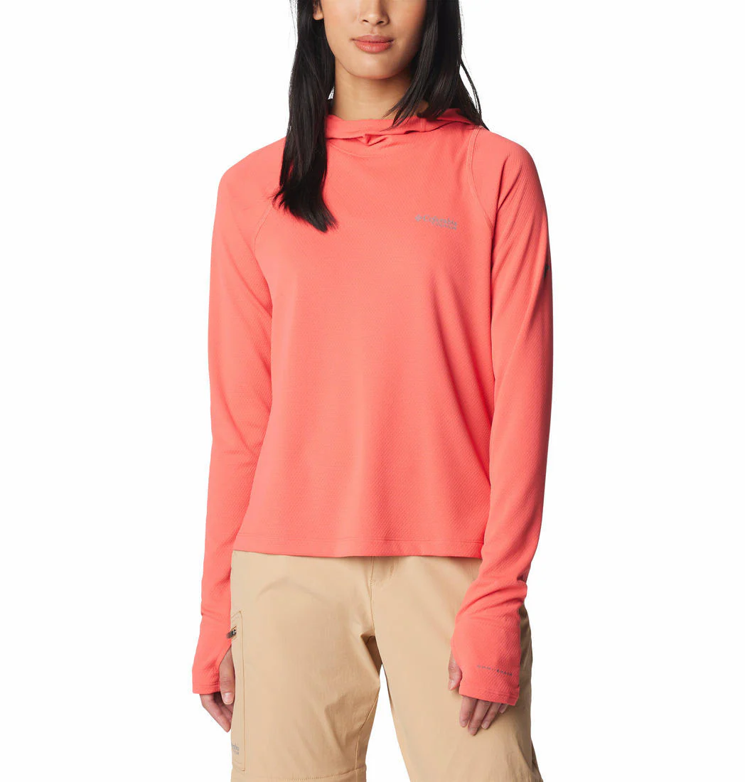 Columbia Women Red Summit Valley Hoodie (Sun Protection)