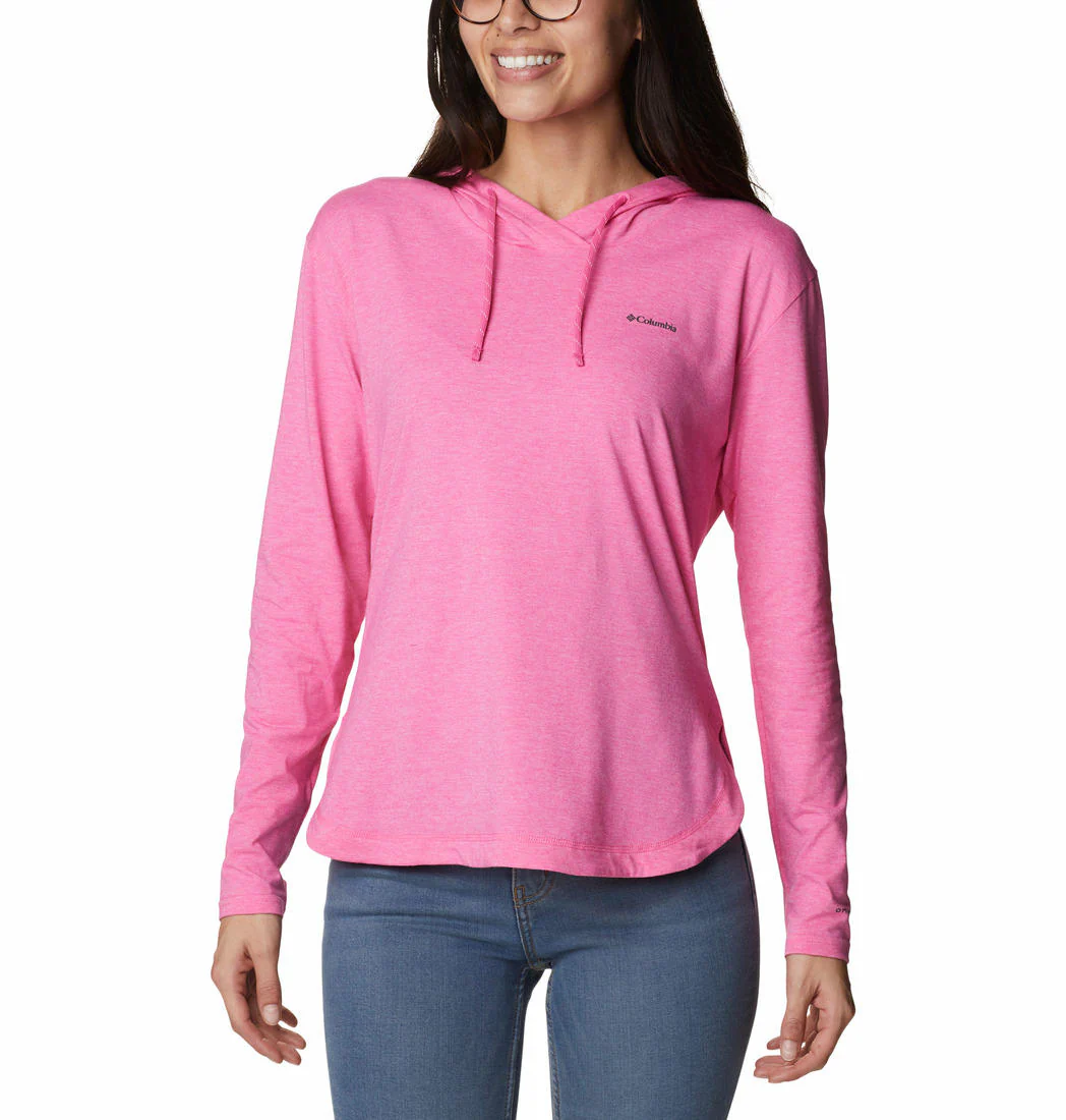 Columbia Women Pink Sun Trek Hooded Pullover (Sun Protection)