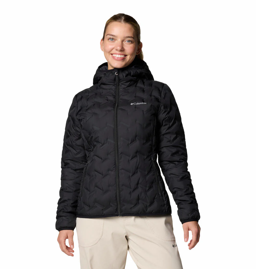 Columbia Women Black Delta Ridge II Down Hooded Jacket