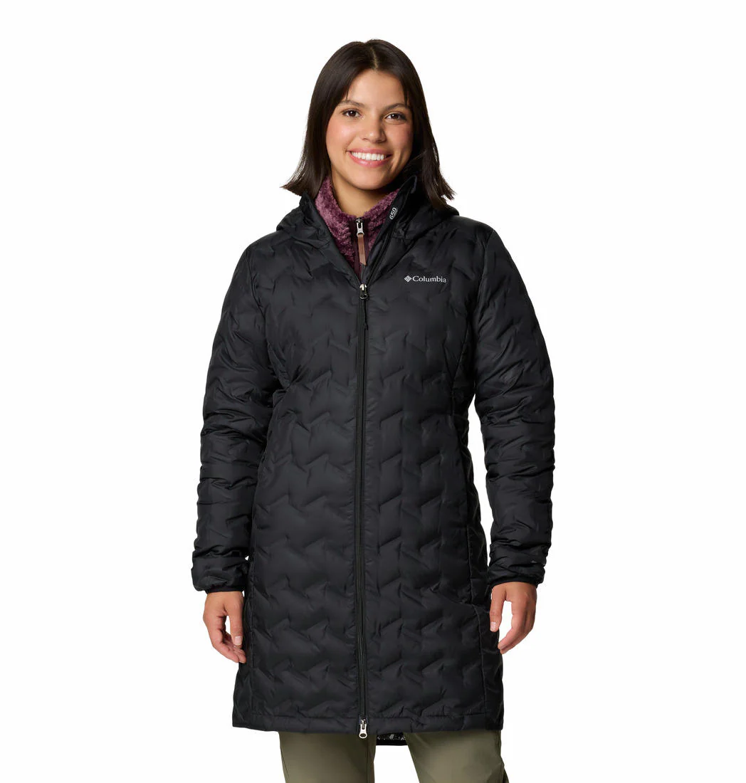 Columbia Women Black Delta Ridge II Long Down Jacket